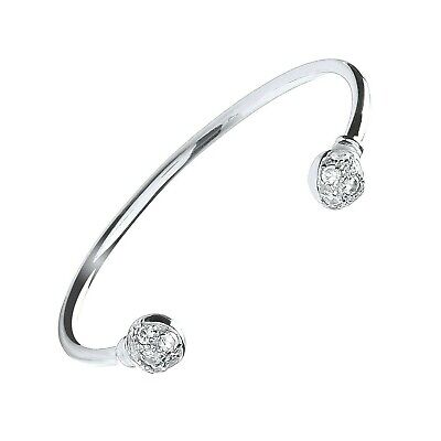 Baby Gemstone Torque Bangle Little Girls Christening 925 Hallmark British Made