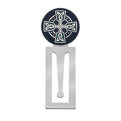 Bookmark Celtic Cross Silver Plated Black and Green Enamel Brand New and Boxed
