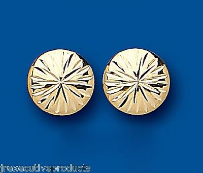 Yellow Gold Button Stud Earrings 10mm Studs 9 Carat British Made