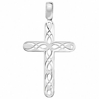 Celtic Cross Pendant Sterling Silver Cross 43 x 25mm
