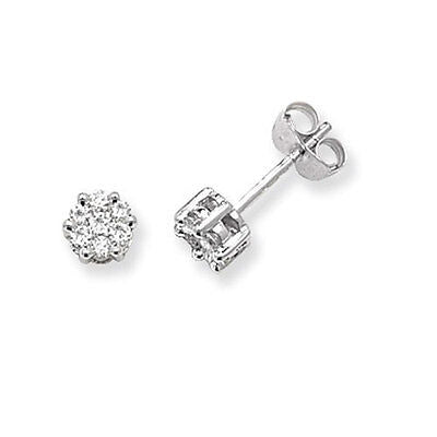 9ct White Gold Diamond Earrings 0.33ctw 5mm Studs