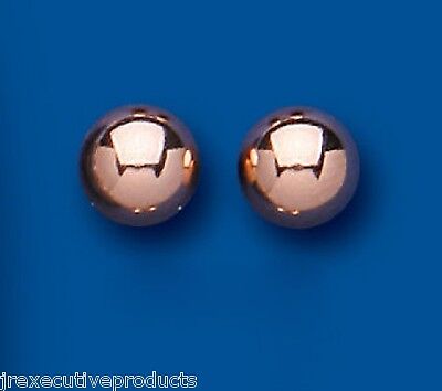 Rose Gold Ball Stud Earrings 8mm 9 Carat 375 Hallmark British Made