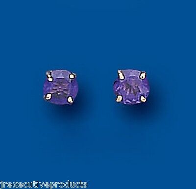 9ct Gold Amethyst Stud Earrings Yellow Gold 5mm February Birthstone Hallmark