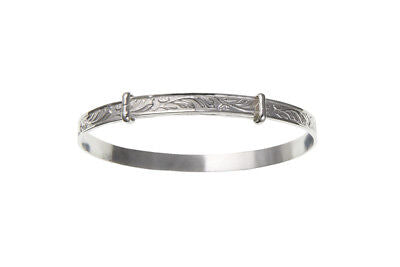 Solid Silver Childrens Bangle 7 to 13 Years Adjustable 925 Hallmarked