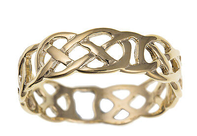 Mens Gold Wedding Ring Wedding Band Solid 9 Carat Gold Celtic Ring Gents Ring
