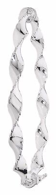Silver Bangle Ladies Twist Design Hinged Bracelet