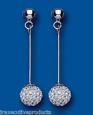 Crystal Earrings Sterling Silver Drop Austrian Crystal Ball Drops