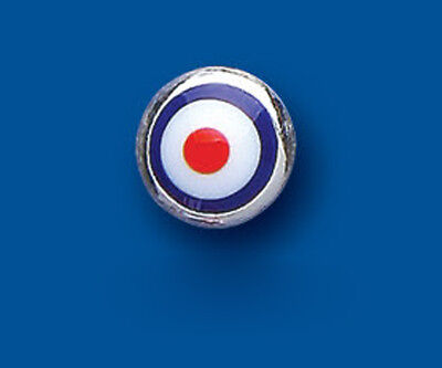 Men's Earring Target Stud Solid Sterling Silver Gents Earring