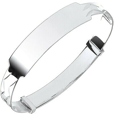 Silver Identity Baby Bangle Girls Boys Christening 925 Hallmark British Made