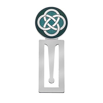 Green Celtic Knot Bookmark Luxury Silver Plated Brand New and Boxed