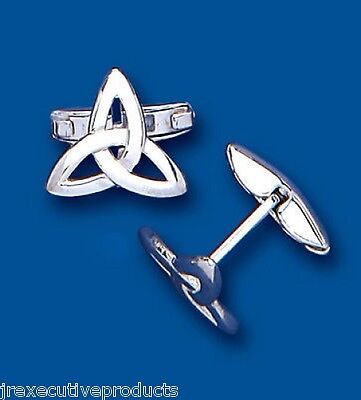 Trinity Celtic Cufflinks Solid Sterling Silver