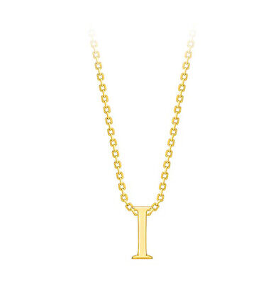 Capital I Initial Pendant 9ct Yellow Gold Ladies Complete With Gold Chain