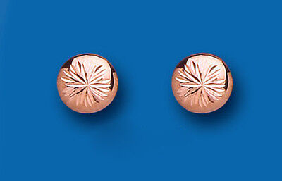 Rose Gold Button Stud Earrings 7mm 9 Carat 375 Hallmark British Made