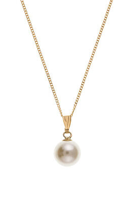 Pearl Set Yellow Gold Classic Pendant and Earrings Drops Hallmarked British Made