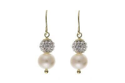 9ct Yellow Gold Pearl Earrings Freshwater Cultured Hallmark Wedding Bridal