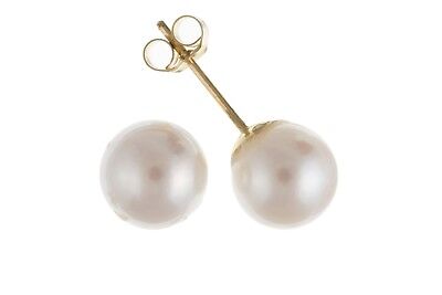 9ct Gold Pearl Stud Earrings 5mm Freshwater Bridal Jewellery Wedding Classic