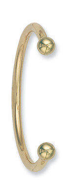 Torque Bangle Solid Gold Ladies 4.5mm Yellow Gold Cuff Bracelet