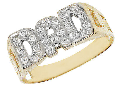 9ct Yellow Gold DAD Ring Curb Sides Fully Hallmarked