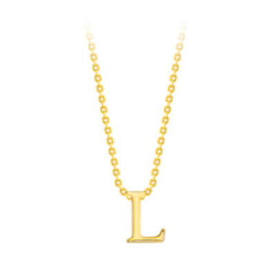 Capital L Initial Pendant 9ct Yellow Gold Ladies Complete With Gold Chain