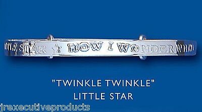 Solid Silver Childrens Bangle Twinkle Twinkle Little Star Age 7 to 13 years