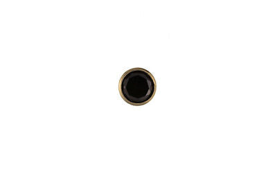 Mens Gold Solitaire Earrings Black Stone Stud