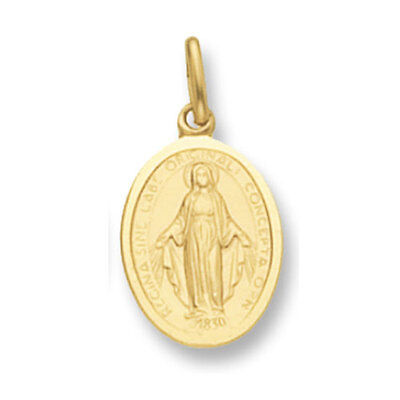 Gold Madonna Pendant Oval Madonna Necklace Yellow Gold Madonna Pendant