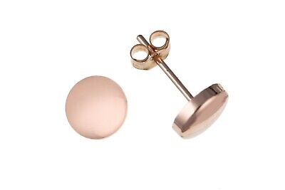 Rose Gold Button Stud Earrings 5mm 9 Carat 375 Hallmark British Made