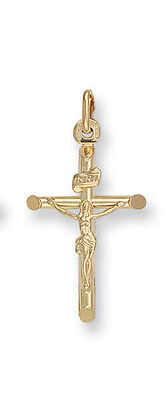 Yellow Gold Crucifix Pendant Hallmarked British Made