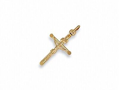 Yellow Gold Crucifix Pendant Hallmarked British Made
