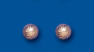 Rose Gold Ball Stud Earrings 8mm 9 Carat 375 Hallmark British Made