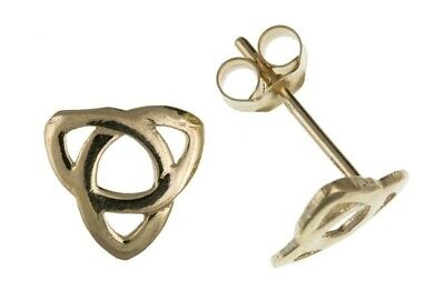 Yellow Gold Celtic Stud Earrings Solid 9 Carat Studs British Made
