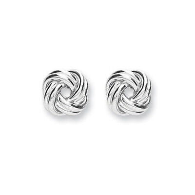 Silver Knot Earrings 925 Hallmark Ladies Stud 9mm Studs