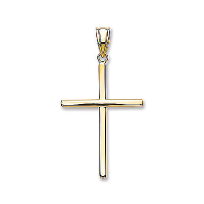 Gold Cross Pendant Slim Cross Necklace Yellow Gold Cross Pendant
