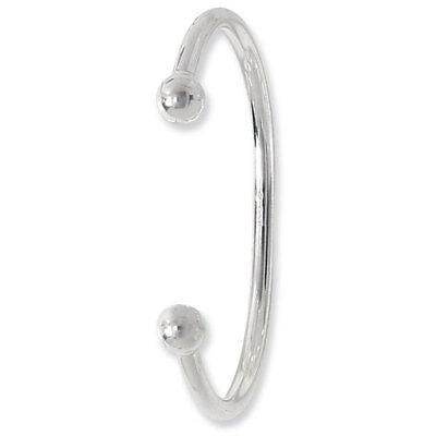 Ladies Solid Sterling Silver Torque Bangle Hallmarked