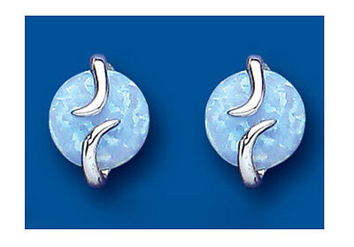 Opal Earrings Blue Opal Stud Earrings Sterling Silver Studs
