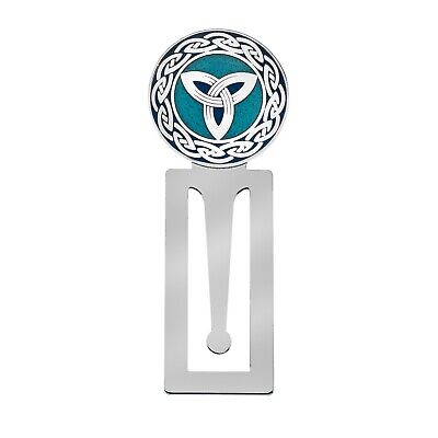 Bookmark Celtic Silver Plated Trinity Design Blue Enamel Brand New and Boxed