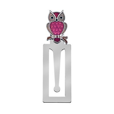 Bookmark Owl Silver Plated Red Enamel Brand New and Boxed