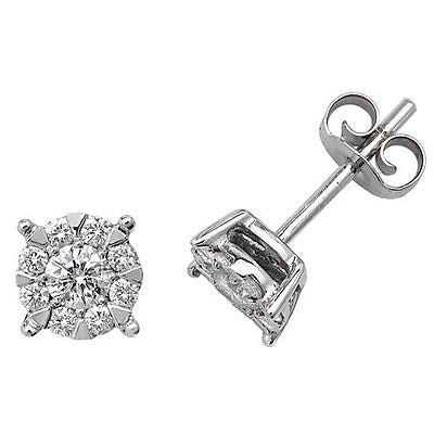 Diamond Stud Earrings White Gold Premium Diamond Earrings Brilliant Set 0.50ct