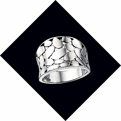 Wide Silver Ring Sterling Silver Ring textured Ring