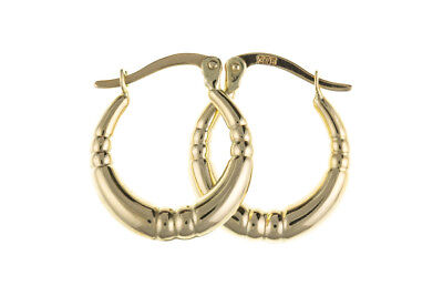 Hoop Earrings Gold Creole Yellow Gold Hoops 15mm hallmarked