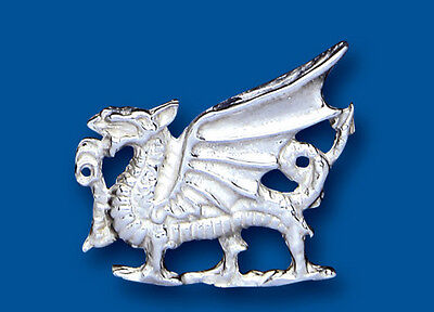 Welsh Dragon Brooch Solid Sterling Silver