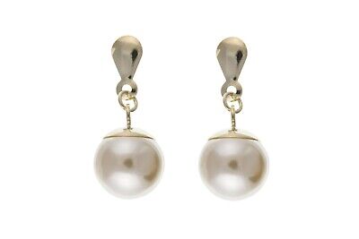 Pearl Earrings Yellow Gold Drop Solid 9 Carat Drop