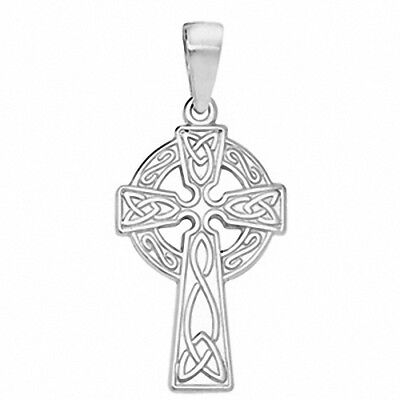 Celtic Cross Pendant Sterling Silver Cross 33 x 15mm