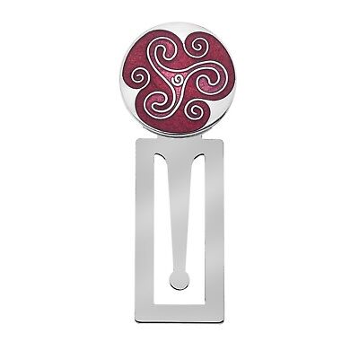 Bookmark Celtic Triskele Silver Plated Red Enamel Brand New & Boxed