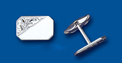 Cufflinks Rectangular Solid Sterling Silver