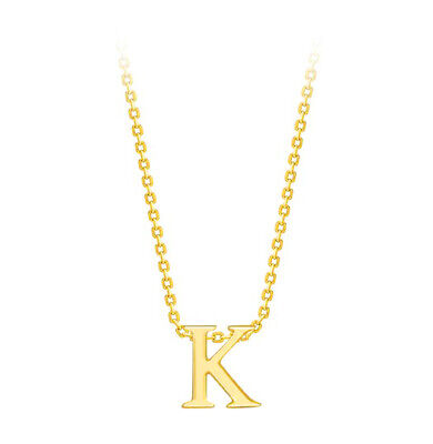 Capital K Initial Pendant 9ct Yellow Gold Ladies Complete With Gold Chain