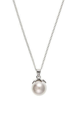 Silver 10mm Pearl Pendant Necklace and Chain 925 Hallmark