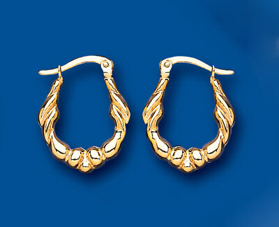 Hoop Earrings Yellow Gold Creole Hoops Hallmarked