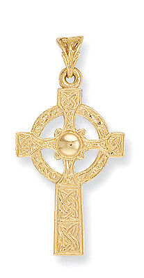 Gold Cross Pendant Yellow Gold Cross Large Celtic Cross Necklace