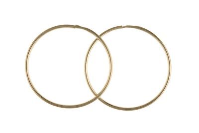Gold Sleeper Hoop Earrings Yellow Gold Sleeper Lightweight 12mm 14mm 18mm